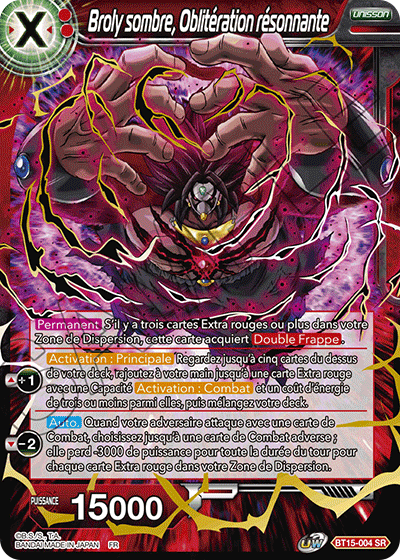 BT15-004 SR Broly sombre, Oblitération résonnante (FR)